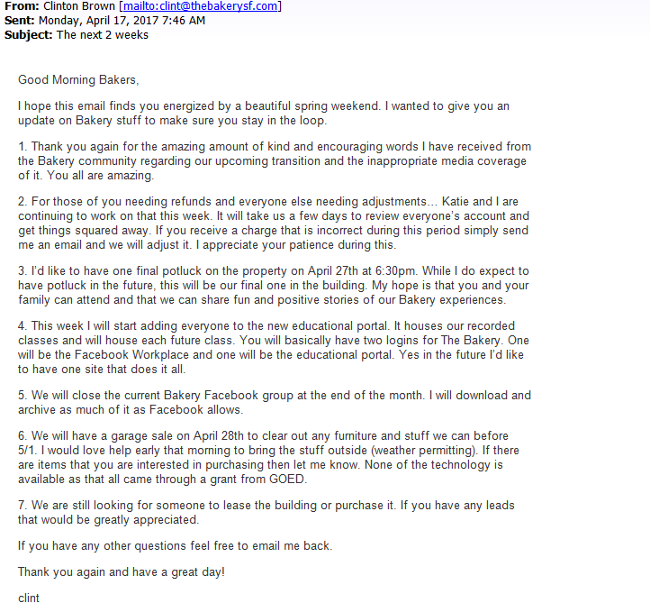 Bakery Email Bakery Email