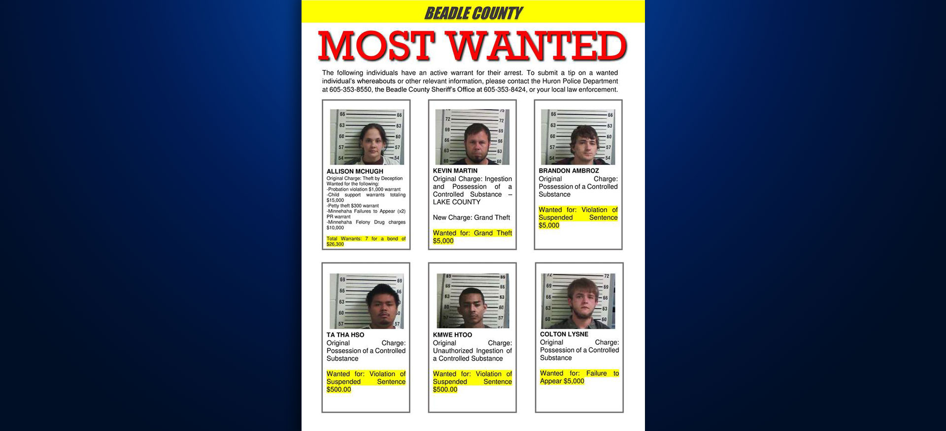 Beadle County Sees Success Sharing 'Most Wanted' List On ...