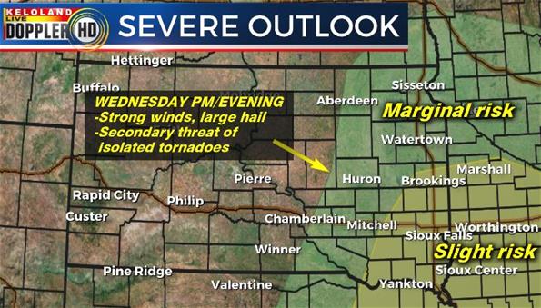 Severe weather outlook forecast Wednesday South Dakota Severe weather outlook forecast Wednesday South Dakota