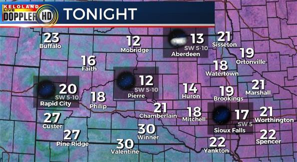 South Dakota weather Tuesday night South Dakota weather Tuesday night